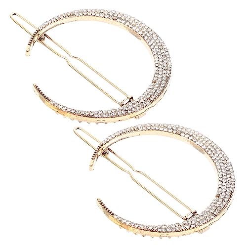 HAPINARY 2St Mond Haars pange stern kopfschmuck Haarspangen für Frauenhaare haarschmuck Haarklammer Haarnadel Mondclip Haar Klammern Legierung einstellen Kopfbedeckung Damen Strasssteine von HAPINARY