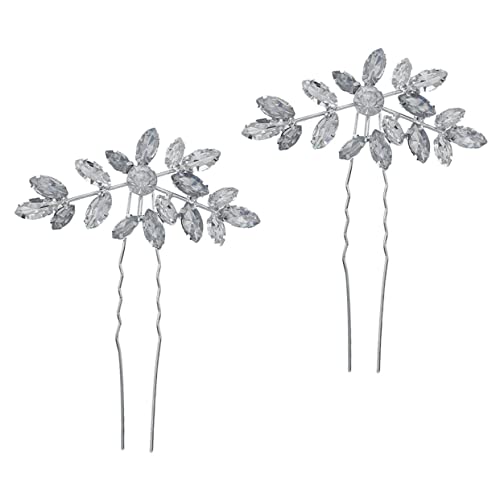 HAPINARY 2St Strass-Haarnadel Französische Clips für Haare Haarschmuck für die Brautjungfer Haarklammer Tiara Braut Haarstäbchen Hochzeit Brautjungfer Haarnadel Kleid Stift von HAPINARY