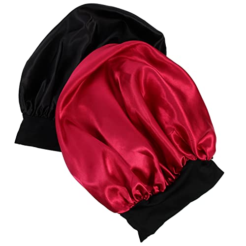 HAPINARY 2stücke Satin Haarhaube Zum Schlafen Haarpflegehaube Für Damen Duschhauben Aus Glattem Material Damenhaube Für Chemotherapie Schlaf Hut Mit Bequemheit von HAPINARY
