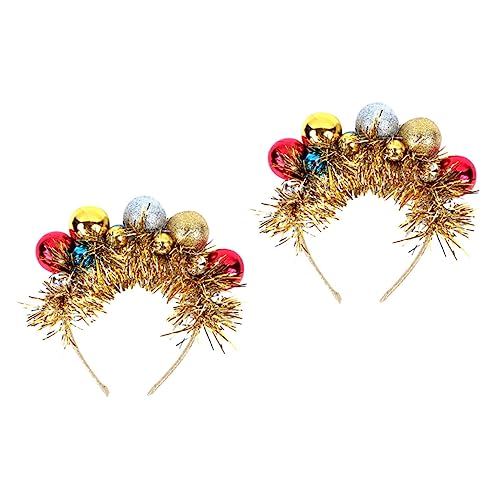 HAPINARY 2St Weihnachtskugel-Stirnband Weihnachtsball Haarreifen Kinder Weihnachts Haarschmuck Kinderweihnachtskopfbedeckung festliches Haar-Accessoire Haarband Haargummis empfindlich Harz von HAPINARY