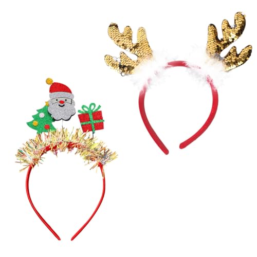 HAPINARY 2St weihnachten weihnachten weihnachtskinder stirnband Kitz Reh Tiara haarschmuck Weihnachtshaarspange Kinder Haarreifen Geweih Kopfbedeckung Zubehör Baby Vlies von HAPINARY