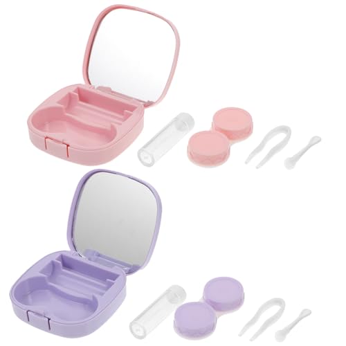 HAPINARY Kontaktlinsen Zubehör 2er Set Kontaktlinsenbox Im Dekorativen Design Tragbare Kosmetische Linsenbox Mit Integriertem Spiegel Herzförmiger Organizer Für Kontaktlinsen Lila Und Ideal Für Reisen HAPINARY Kontaktlinsen Zubehör 2er Set Kontaktlinsenbox Im Dekorativen Design Tragbare Kosmetische Linsenbox Mit Integriertem Spiegel Herzförmiger Organizer Für Kontaktlinsen Lila Und Ideal Für Reisen von HAPINARY