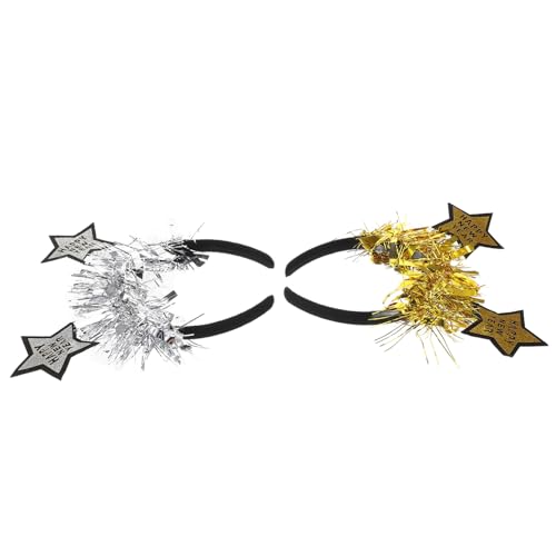 HAPINARY 2er Satz Glitzerndes Stern-stirnband Lametta-kopfbedeckung Für Weihnachts-party Silvester Und Feiertage Bopper-stirnband Mit Neujahrs-thema HAPINARY 2er Satz Glitzerndes Stern-stirnband Lametta-kopfbedeckung Für Weihnachts-party Silvester Und Feiertage Bopper-stirnband Mit Neujahrs-thema von HAPINARY