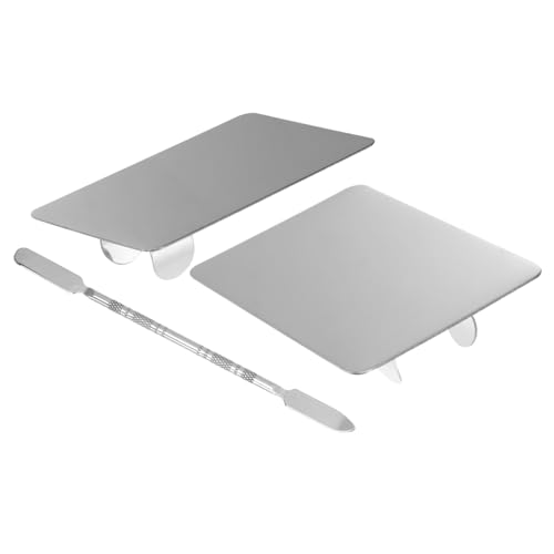 HAPINARY 2er-pack Make-up-organizer-set Aus Edelstahl Mischplatten Mit Spateln Für Profis Und Anfänger von HAPINARY