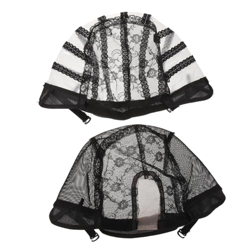 HAPINARY 2er-set Elastische Haarnetz Zur Perückenherstellung Weave-netzkappen Für U-teil-perücken Stretch-kopfkappen Für Kostümpartys von HAPINARY