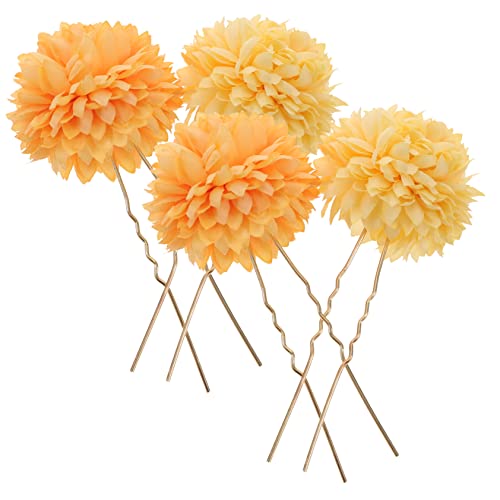 HAPINARY 2paare Blumen Haarnadeln U-form Haarspangen Mit Perlen Haarschmuck Für Damen Hochzeit Und Alltag Haargabel Haarschmutz Für Brautjungfern Und Bräute von HAPINARY