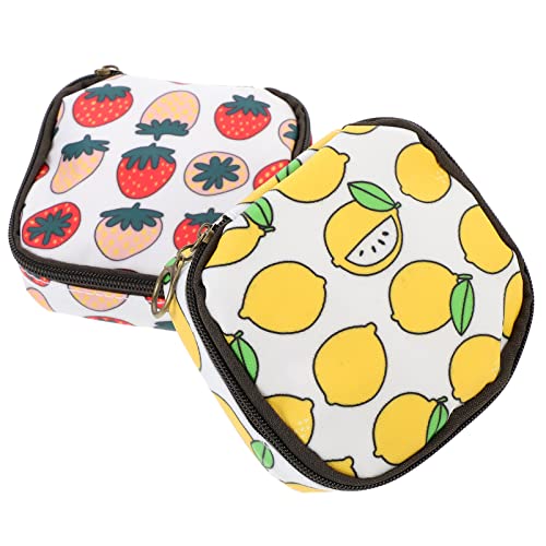 HAPINARY Kulturbeutel Große Kapazität Make-up-Tasche für Damen Reißverschluss Baumwollgeldbörse für Damen Druckdesign 2-teiliges Set von HAPINARY