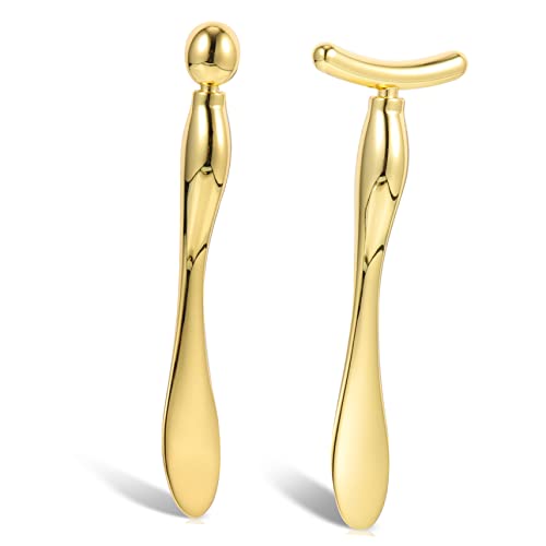 HAPINARY Augen- -set 10 Cm Augencreme-löffel T-förmiger Augenroller Schönheitsgerät Zur Reduzierung Von Augenfalten Und Schwellungen Leicht Zu Tragen von HAPINARY