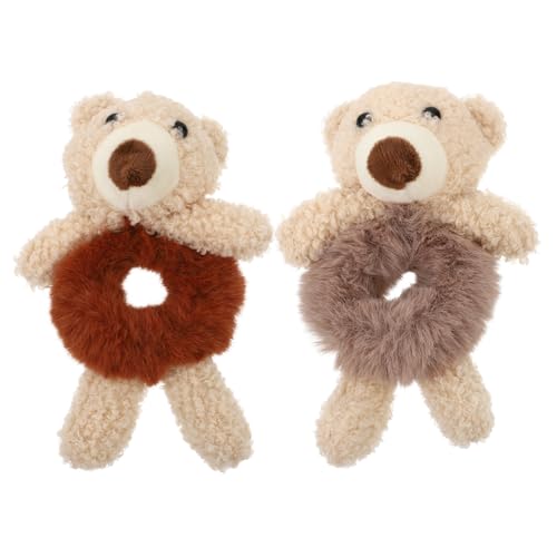 HAPINARY 2stücke Haarschmuck in Bärenform Haarbänder Aus Plüsch Haar Seile Haarringe Für Frauen Und Mädchen Haarbands Für Lockiges Und Glattes Haar von HAPINARY