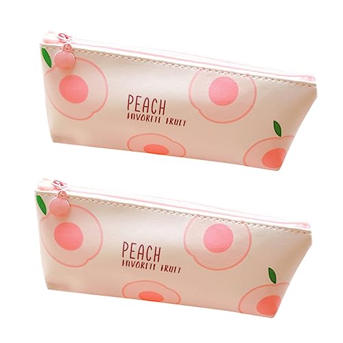 HAPINARY Federmäppchen Für Mädchen Mit Pfirsichmuster 2er-Set Stilvolle Aufbewahrungstaschen Mit Reißverschluss Zum Ordnen Ihrer Kosmetika Stifte Und Schule von HAPINARY