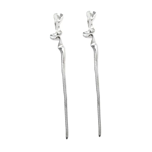 HAPINARY 2St geometrische Haarstäbchen aus Metall japanische Haarnadel Haarstyling-Clips Haarklammer Haarspangen Haarschmuck für Frauen Haarstock Modellieren Essstäbchen von HAPINARY