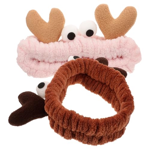 HAPINARY 2stücke Cartoon-stirnbänder Für Mädchen Wasch Und Makeup-haarband Für Hautpflege Elastische Und Weiche Kopfband Für Gesichtswäsche Und Spa Für Und Teenager von HAPINARY