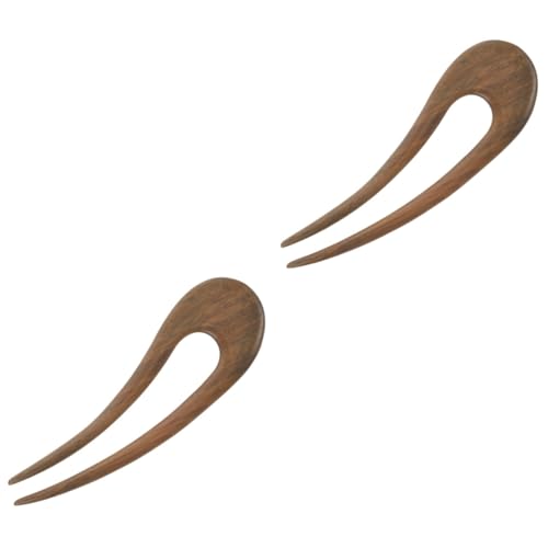HAPINARY 2stücke Retro Holz Haarnadel Zinkige Haargabel Für Hochsteckfrisuren Handgefertigte Chinesische Haarspange Aus Grünem Sandelholz Für Damen Frisuren von HAPINARY