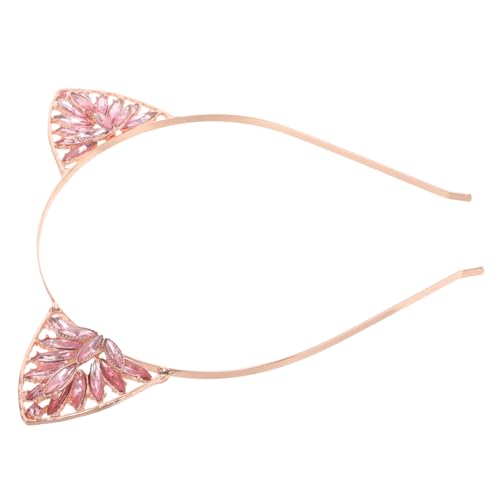 HAPINARY 2st Haarreifen Strass Katzenohren Stirnband Haargummis Mit Perlen Stirnband Mit Paillettenohren Stirnbänder Für Frauen Plüsch-kopfbedeckung Kopfschmuck Mit Katzenohren Rose Gold von HAPINARY