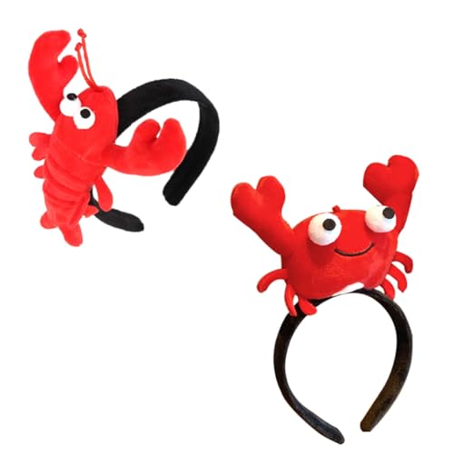 HAPINARY 2stücke Stirnband Krebs-haarband Hummer-haarreifen Cartoon-haarbänder Stoffkopfbedeckungen Fröhliches Party-accessoire Mit Exquisiter Verarbeitung Und Stabilem Sitz von HAPINARY