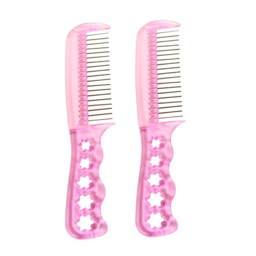 HAPINARY 2St Kamm hairbrush haarbürsten hochstihl Puppe Drahtbürste Haarkämme für Frauen Perücke Haar Drahtbürste Puppenhaarbürste vordere Spitze Zähne Stahl Damen Plastik Rosa von HAPINARY