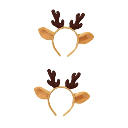 HAPINARY 2st Kopfschmuck Aus Elchhorn Weihnachtskopf Bopper Rentierohr Stirnbänder Hirsch-stirnband Weihnachtsparty Gefallen Weihnachtskopfbedeckung Weihnachtshaar-accessoire Khaki Stoff von HAPINARY