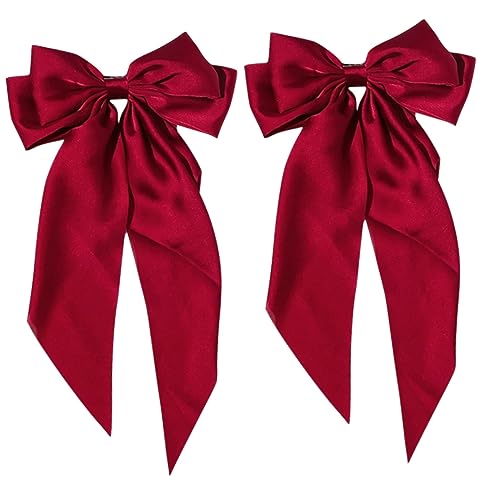 HAPINARY Haarschleifen Clips Metallfeder Für Mädchen Frauen Große Haarspangen Schleifen Haarband Mit Stoff Clip Haaraccessoires von HAPINARY