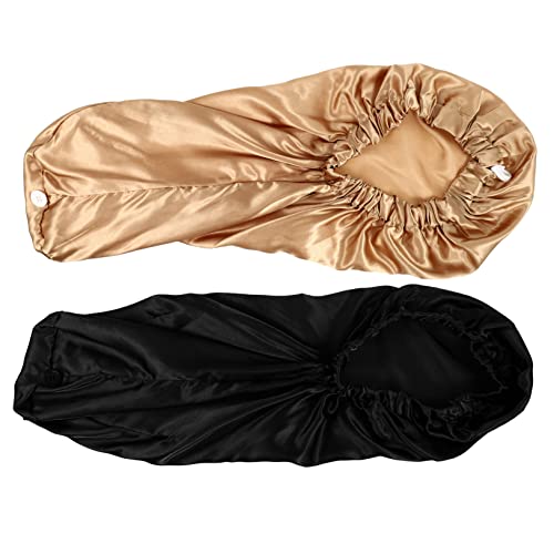 HAPINARY Satin Schlafhaube 2 Stück Schlafmütze Für Damen Bademütze Haarpflegehaube Nachtmütze Satin-schlafmütze von HAPINARY