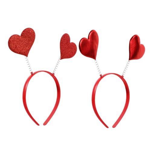 HAPINARY 2st Stirnband Haarband Für Festivalparty Kopfbedeckung Zum Herz Amor Partygeschenk Zum Valentinstag Foto-requisiten Für Die Valentinstagsparty Rot Damen Pop Haarschmuck Stoff von HAPINARY