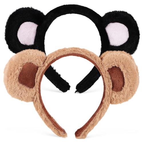 HAPINARY 2stücke Bärenohren Stirnbänder Plüsch Bären Ohren Cosplay Kopfbedeckung Tierohren Make-up Stirnbänder Für Erwachsene Party Requisiten Fotoshootings von HAPINARY