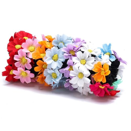 HAPINARY 2stücke Blumen Haarseil Für Frauen Blumen Haargummi Aus Stoff Simulierte Daisy Flower Haarringe Rosa Und Gelb Dehnbar Und Langlebig Für Pferdeschwanz Flechten Und Frisuren von HAPINARY