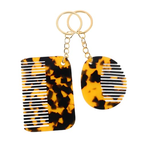HAPINARY 2stücke Damen-haarkamm Aus Acetat Mini-kamm Mit Breiten Zähnen Entwirrungskamm Kamm-schlüsselanhänger Tragbarer Kamm Für Haare Kompakter Reisekamm Styling-tool Für Frauen von HAPINARY