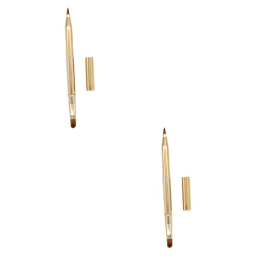 HAPINARY 2stücke Doppelseitiger Lippenpinsel Einziehbar Tragbar Und Vielseitig Für Lippenstift Und Concealer Für Frauen Und Mädchen von HAPINARY