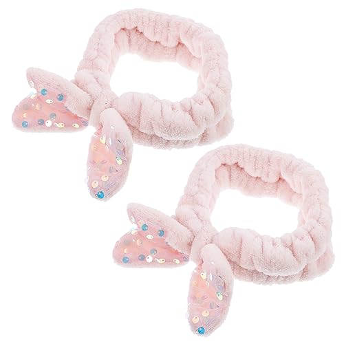 HAPINARY 2stücke Elastische Spa Haar Bänder Pailletten Haar Bänder Zum Waschen Gesicht Kopf Handtücher von HAPINARY
