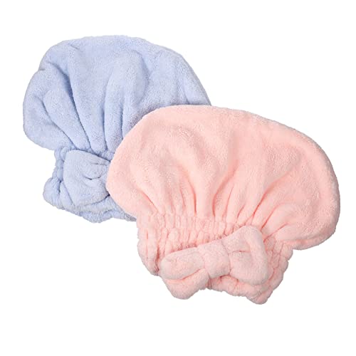 HAPINARY 2stücke Haartrockenhut Aus Korallenvlies Haarwickel Fürs Bad Schnell Trocknender Haarwickelhut Saugfähiger Haartrockenhut Für Mädchen Pack Haar Handtuch Wickel Für Hause Und von HAPINARY