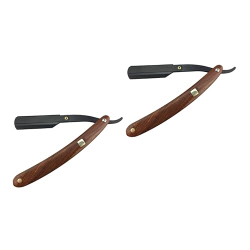 HAPINARY 2stücke Holzgriff Vintage Rasiermesser Für Herren Metall Rasierer Für Präzises Rasieren Für Friseursalons Und Zuhause Ohne Klingen Handlich Und Einfach Zu Bedienen von HAPINARY