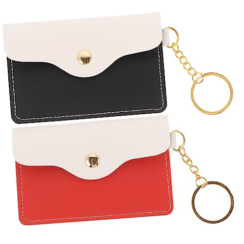HAPINARY 2stücke Keychain Ring Mit Kartenhalter Kleine Geldbörse Und Münzbehälter Ausweistasche Mit Schlüsselring Tragbarer Kartenorganizer Für Kleingeld Und Schlüssel von HAPINARY