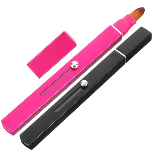 HAPINARY 2stücke Doppelseitiger Lippenstiftpinsel Einziehbar Mit Kappe Lipgloss Applikator Für Einfachen Auftrag Unterwegs Make-up-tool Für Frauen von HAPINARY