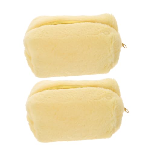 HAPINARY 2stücke Make-up-taschenset Mit Reißverschluss Tragbare Reise-kulturtasche Aus Plüsch Geräumige Aufbewahrungstasche Für Beauty-Produkte Geeignet Für Damen Und Täglichen von HAPINARY