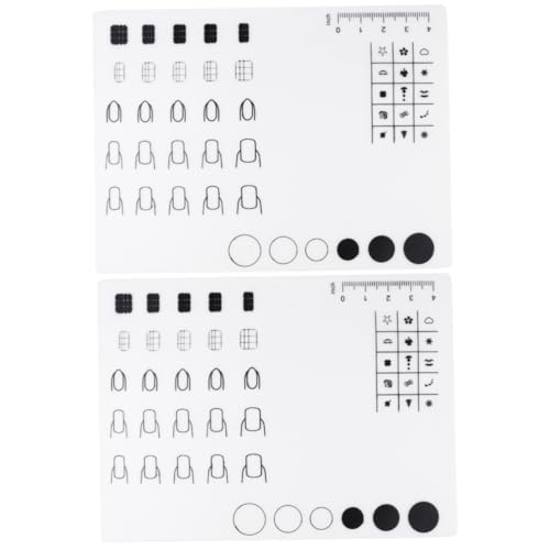 HAPINARY 2stücke Nails Silikonmatte Für Nagelkunst Maniküre Unterlage Mit Stempel Und Druckvorlagen Für Nageldesign Einfache Reinigung Flexibles Material B-variante von HAPINARY