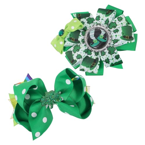 HAPINARY 2stücke Patrick's Day Kleeblatt Haarschleifen Für Mädchen Fabelhafte Party-accessoires Für Festliche Anlässe Und Strapazierfähige Und Haarclips von HAPINARY
