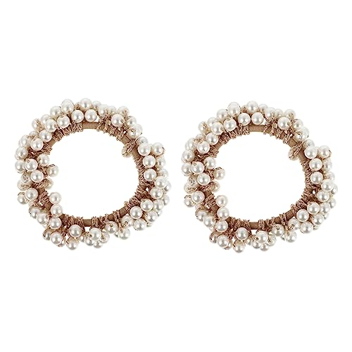 HAPINARY 2stücke Perle Haarklammer Mit Perlen Haargummis Mit Perlen Haarspange Mit Haarschmuck Handgemachte Haarseile Mit Dekorative Kopfbedeckung Für Mädchen Und Frauen von HAPINARY