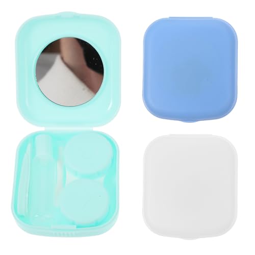 HAPINARY 3 Sätze Kontaktlinsenbehälter Kontakthalter mit Spiegel Kleiner Kontaktlinsen-Organizer Contact Lenses case Kontaktlinsenbox Kontaktlinsenhalter Kontaktlinsenlösung in Reisegröße von HAPINARY