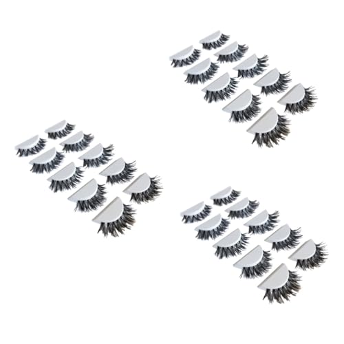 HAPINARY 3 Sets Verlängerte Natürliche Falsche Wimpern Cross-lash-extensions Dichte Fake-wimpern Für Frauen Leicht Zu Tragen Zum Entfernen Von Augen-make-up 5 Paar X 3 von HAPINARY