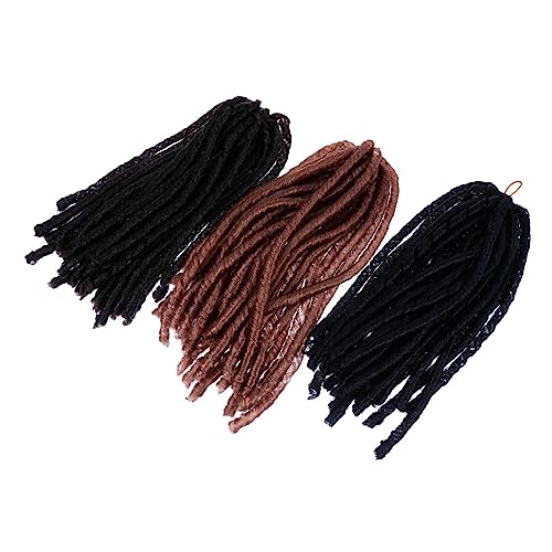 HAPINARY 3 Stk Perücke schmutzige Zöpfe synthetic wig braids perücke Gabor Perücken für Damen Perücken mit lockigem Haar Häkelnadel Tiara Perücke Zöpfe lange Zopfperücken von HAPINARY