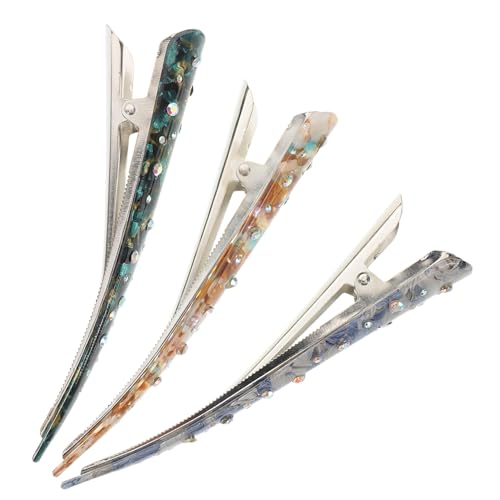 HAPINARY 3stücke Acryl Haarspangen Mit Strasssteinen Für Damen Entenschnabel-klammern Glitzernde Clips Für Mädchen Eleganter Haarschmuck Für Mädchen Glitzernde Accessoires Für Frauen von HAPINARY