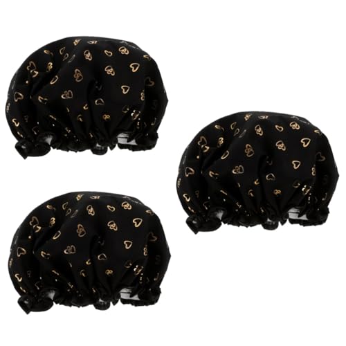 HAPINARY 3stücke Duschhaube Damen Wasserdichte Elastische Badekappe Für Lange Haare Wiederverwendbare Duschhaube Für Haarmasken Und Pflege Für Dusche Spa Und Reisen von HAPINARY