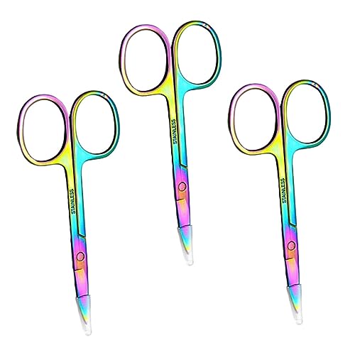HAPINARY 3 Stück Edelstahl Augenbrauenschere Tragbar Ergonomisches Design Präzise Trimmer Für Damen Und Herren Pflegewerkzeug Für Augenbrauen Inklusive Kamm von HAPINARY