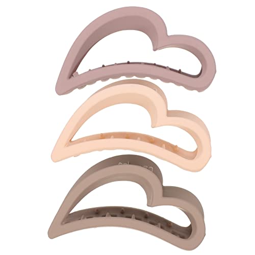 HAPINARY 3 Stück Herz Haarklammer Clips Große Haarkralle für Damen Rutschfeste Haarspange für Kurzes und Langes Haar für Hochzeiten und Alltag Zubehör für Haarstyling von HAPINARY