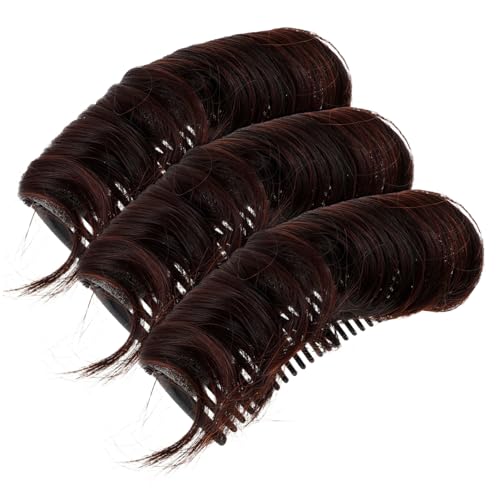 HAPINARY 3 Stück Haarvolumen Base Teilig Unsichtbares Volumen Insert in Tiefem Braun Haarknoten Volumenheber für Mehr Fülle und Hohen Haaransatz Styling Tool für Frauen und Mädchen von HAPINARY