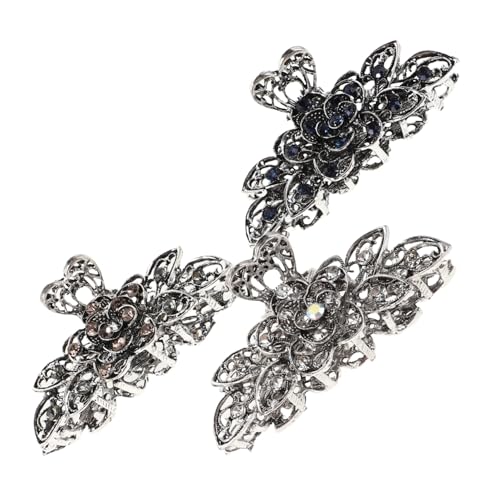 HAPINARY 3 Stück Jumbo Retro Haarklammern aus Robustem Metalllegierung mit Funkelnden Strasssteinen für Frauen und Mädchen Extra Große Vintage Haarklammern für Starken und Vielseitiges von HAPINARY