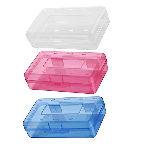 HAPINARY Aufbewahrungsbox Für Stifte Schreibwarenboxen Für Schüler Kunststoff Organisation Boxen Mit 3 Stücke von HAPINARY