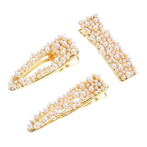 HAPINARY 3stücke Perlen-haarspangen Goldene Haarnadeln Kopfschmuck Für Hochzeit Party-styling Haarschmuck Für Damen Everyday Haaraccessoires von HAPINARY