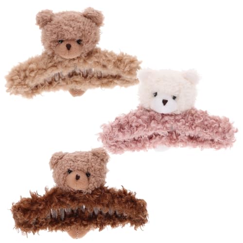 HAPINARY 3stücke Haarklammern Für Damen Mit Cartoon-bären-design Haarspangen Für Langes Haar Große Haarspange Mit Starkem Halt Für Dünnes Und Dickes Haar von HAPINARY