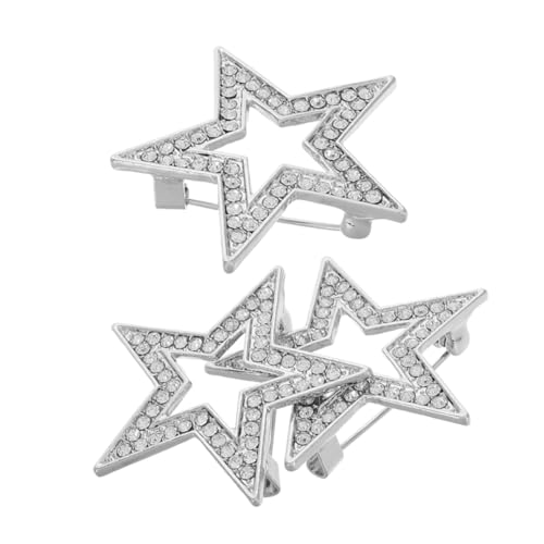 HAPINARY 3 Stück Sternförmige Broschen für Damen mit Strassbesatz Legierung Anstecknadeln Modische Schmuckpins für Anzüge Hemden und Vielseitige Kleidung Eleganter Vintage stil von HAPINARY